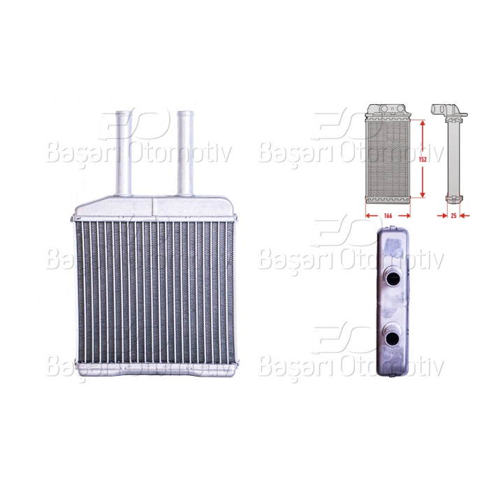 KALORIFER RADYATORU BRAZING MT-AT 152X166X25 MM CHEVROLET MATIZ 0.8 1.0 DAEWOO MATIZ 0.8 1.0 98 >