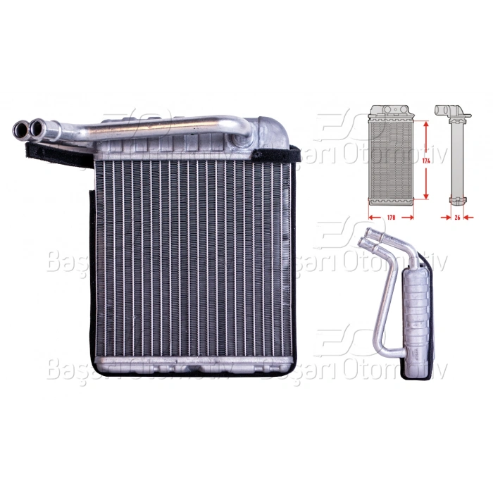 KALORIFER RADYATORU BRAZING MT-AT 180X180 MM ISUZU D-MAX 06 >