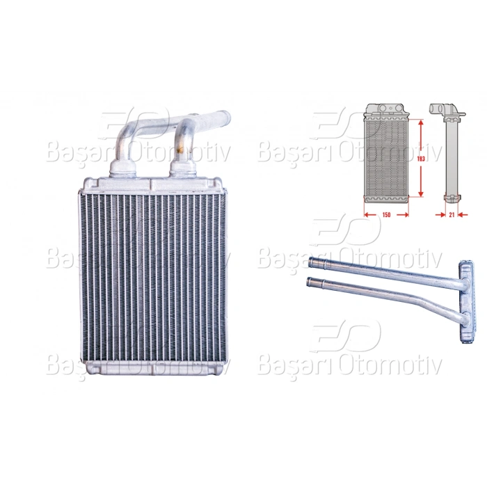 KALORIFER RADYATORU BRAZING MT-AT 183X150 MM KIA PICANTO 1.0 1.1 CRDI 04 >