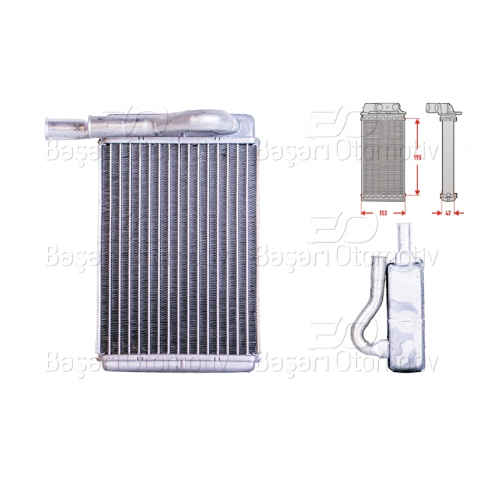 KALORIFER RADYATORU BRAZING MT-AT 195X152 MM HYUNDAI SONATA 2 2.0 I 3.0 I V6 91 >