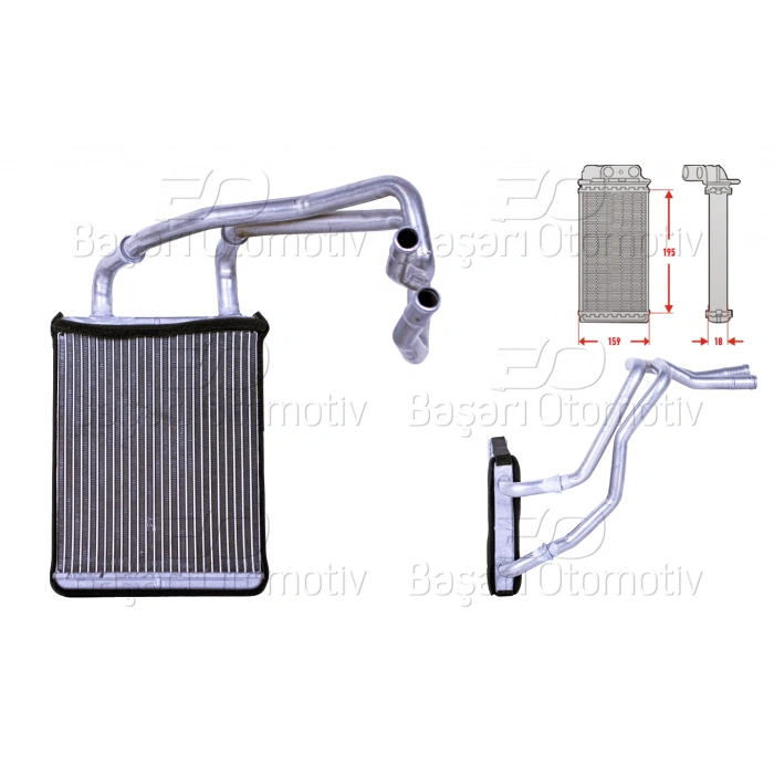 KALORIFER RADYATORU BRAZING MT-AT 195X167 MM KIA CERATO 1.5 CRDI 1.6 2.0 CRDI 04 >