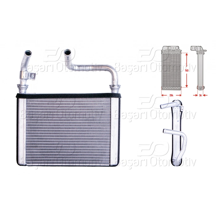 KALORIFER RADYATORU BRAZING MT-AT 204X165X36 MM HONDA ACCORD 90 >