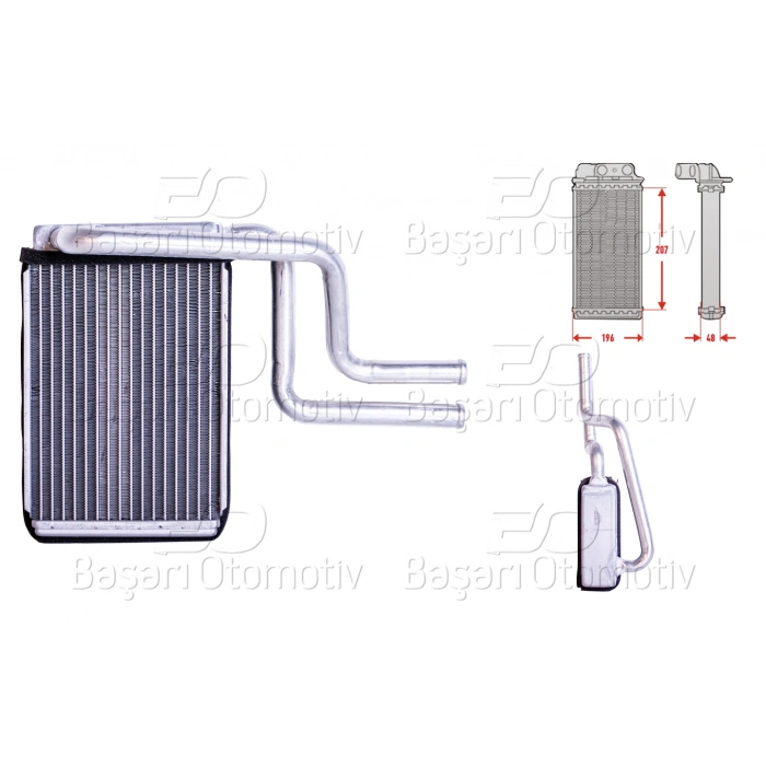 KALORIFER RADYATORU BRAZING MT-AT 207X196X52 MM FORD COUGAR 2.5 ST MONDEO 1.6 I 1.8 I 2.0 I 2.5 I MONDEO 2 3 1.8 2.0 16V 2.5 V6 3.0 V6 JAGUAR X TYPE 2.1 2.2 D 2.5 3.0 93 >