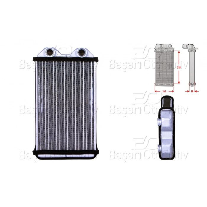 KALORIFER RADYATORU BRAZING MT-AT 220X143 MM TOYOTA COROLLA 1.4 1.6 SI 2.0 D 97 >