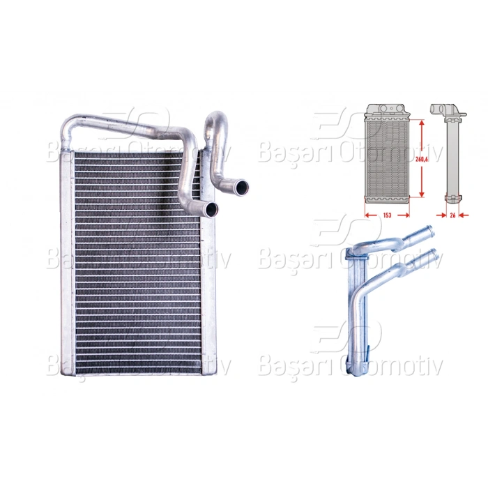 KALORIFER RADYATORU BRAZING MT-AT 270X154 MM HYUNDAI H 1 CARGO 2.0 CRDI 08 >