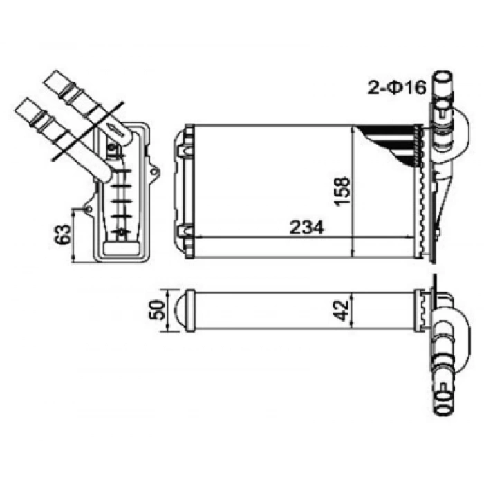 KALORIFER RADYATÖRÜ CLIO II-KANGOO 98-> BM 98-