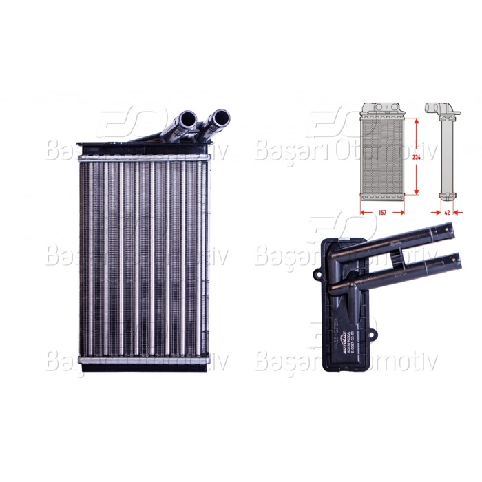 KALORIFER RADYATORU MEKANIK 230X155 MM VW PASSAT 1.8 T1.9 TDI 2.0 2.3 2.5 TDI A80 A4 1.6 1.8 T1.9 TDI 2.4 2.5 TDI SUPERB 1 1996>