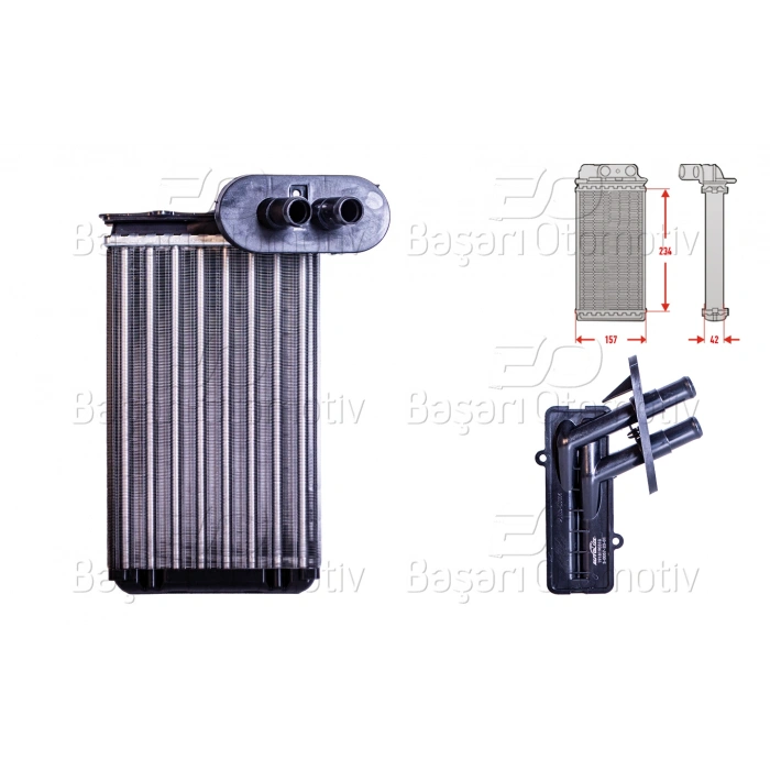 KALORIFER RADYATORU MEKANIK 234X157 MM VW GOLF2 GOLF3 VENTO CORDOBA POLO CLASSIC JETTA IBIZA 84 >