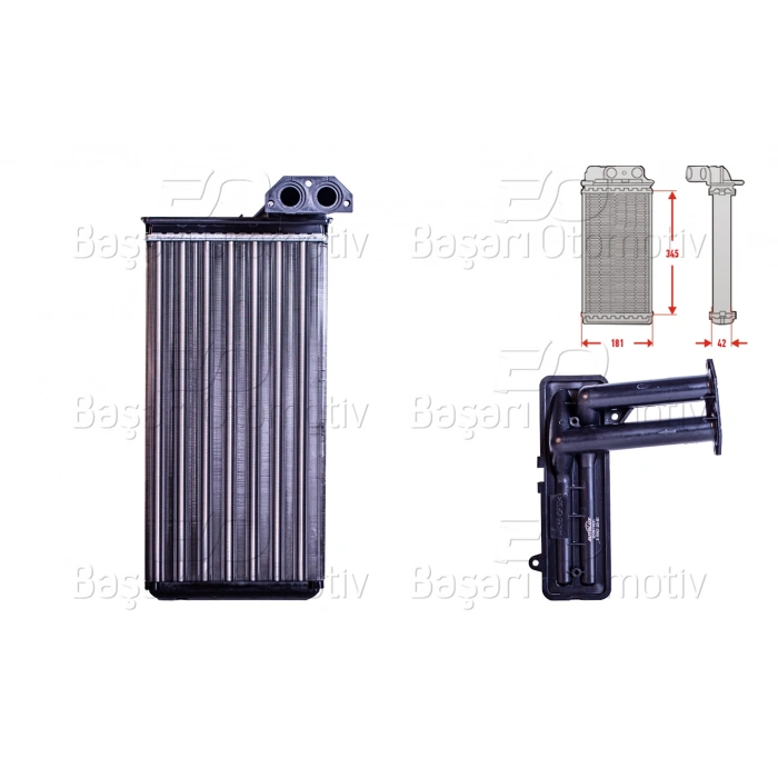 KALORIFER RADYATORU MEKANIK 345X181 MM MERCEDES-BENZ SPRINTER 2 208 CDI 212 D 216 CDI SPRINTER 3 308 CDI SPRINTER 4 408 D 411 412 413 414 416 VW LT28-35 2.5 SDI 2.8 TDI 1995>