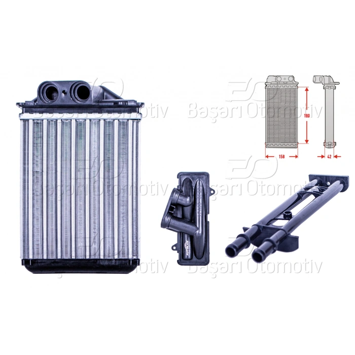 KALORIFER RADYATORU MEKANIK MT-AT 180X158X42 MM FIAT500C PANDA 1.2 1.3 1.4 2003 > FORD KA 1.2 1.3TDCI 2008-2016