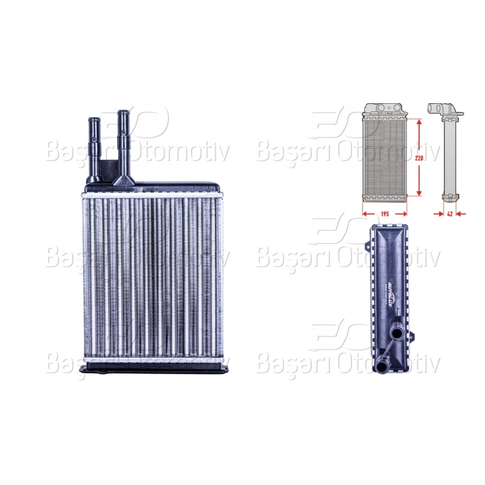 KALORIFER RADYATORU MEKANIK MT-AT 220X195X42 MM FIAT DUCATO BOXER JUMPER 1.9D 1.9TD 2.5TDI 2.8JTD 1994-2002