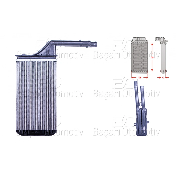 KALORIFER RADYATORU MEKANIK MT-AT 234X138X42 MM CITROEN AX SAXO 1.4GTI 1.5D 1991-2004