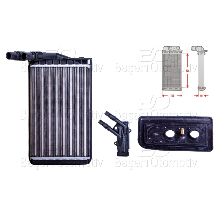 KALORIFER RADYATORU MEKANIK MT-AT 234X152X40 MM RENAULT KANGOO 1.2 1.5 1.6 16V 97 >