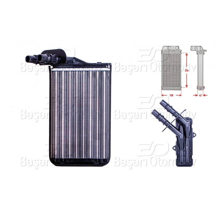KALORIFER RADYATORU MEKANIK MT-AT 234X158X42 MM RENAULT CLIO 2 SYM 1.2 1.4 1.5 1.6 16V 98 >