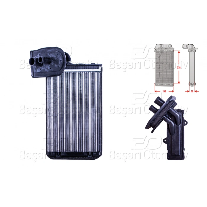 KALORIFER RADYATORU MEKANIK MT-AT 234X158X49 MM RENAULT19 I 2 CLI MEG 1 1.4 1.6 E 1.9 1989 >
