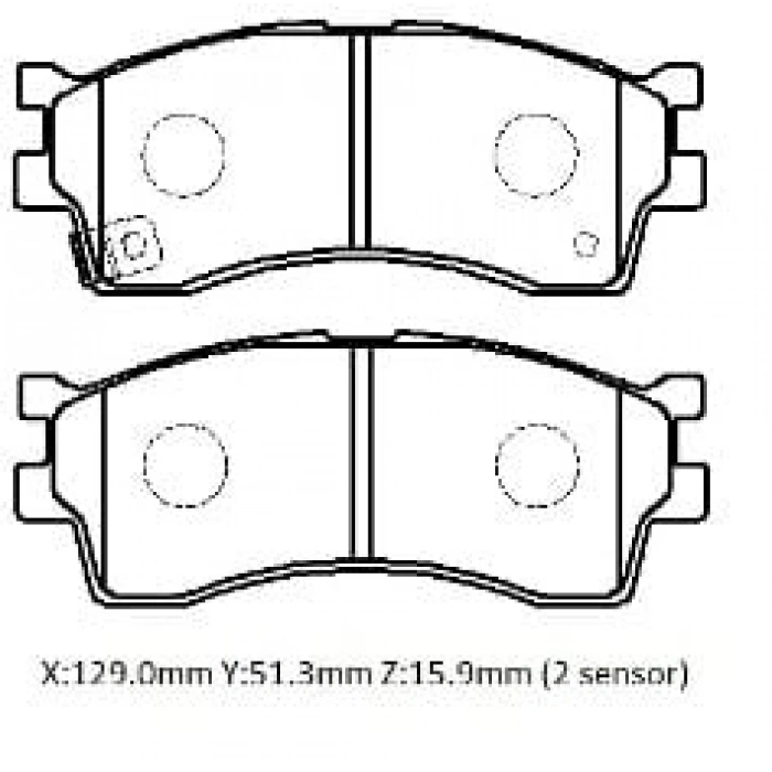 KIA SEPHIA- II- 02/06; ÖN FREN BALATASI (DİSK) (129X51,3X15,9) (DAIWA)