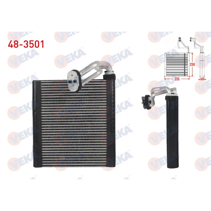 KLIMA EVAPORATORU BORULU 250X235X38 RENAULT FLUENCE 1.6 16v - 1.5 DCI 2011-2016 / MEGANE III 1.6 16v - 1.5 DCI 2011-2016