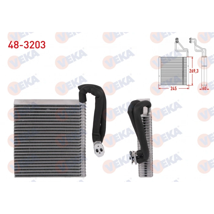 KLIMA EVAPORATORU BORULU 269,3X245X60 OPEL VECTRA C 2003-2008 / SIGNUM 2003- 2008 / SAAB 9-3 2007-2015 / FIAT CROMA 2005-2011