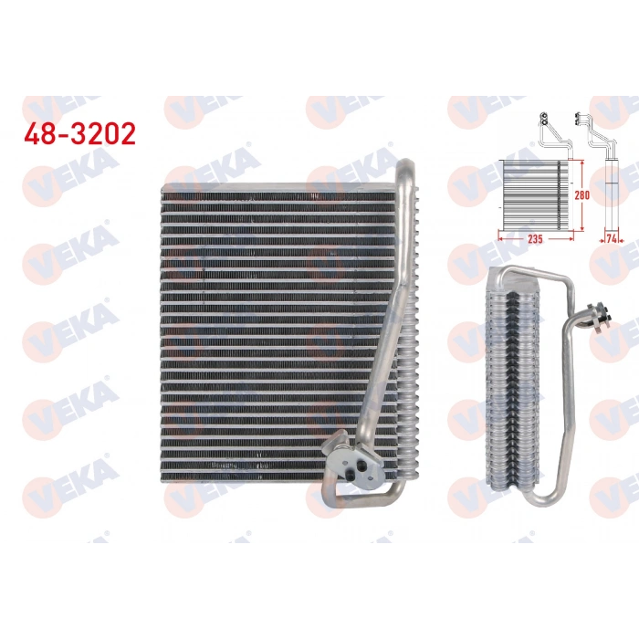 KLIMA EVAPORATORU BORULU 280X235X74 OPEL ASTRA G 1.4 16v - 1.6 16v 2005-2009 / ASTRA F CLASSIC 1.4i 1998-2002 / ZAFIRA A 1.6 16v - 1.8 16v - 2.0 DTI 1999-2005