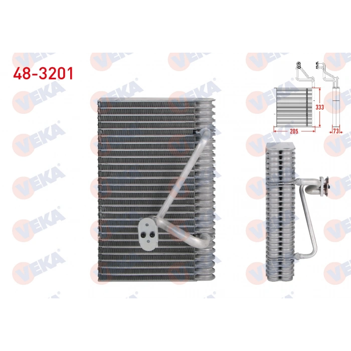KLIMA EVAPORATORU BORULU 333X205X73 OPEL VECTRA B 1.6i - 1.8i - 2.0i - 2.0 DTI - 2.2 DTI 1995-2003