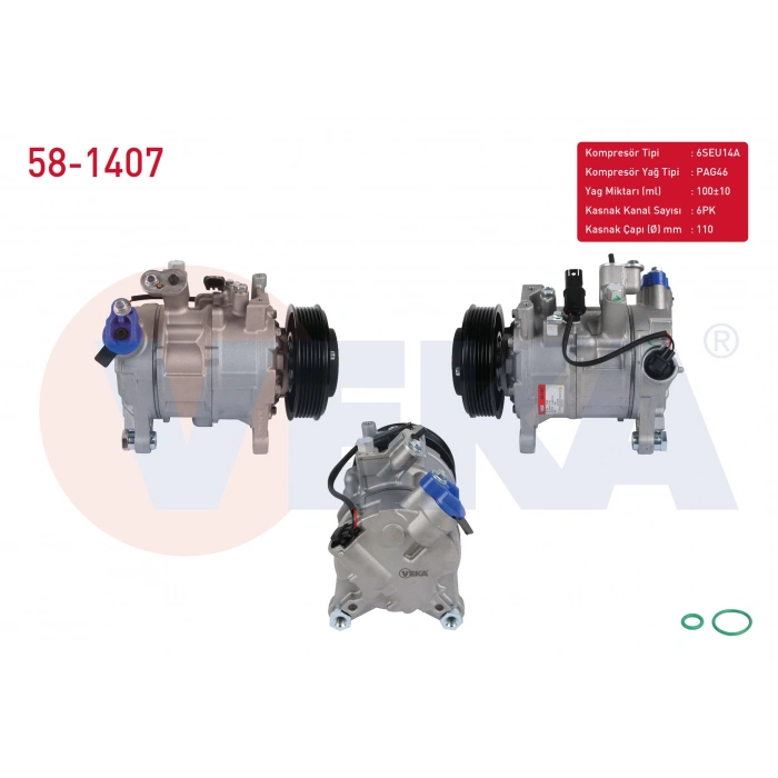 KLIMA KOMPRESORU 6PK 110mm BMW 3 SERISI (F30) 320 D - 320 D xDrive - 320 i - 328 i - 2011-/ 4 SERISI (F32) 428 i - 428 i xDrive 2013-/ 2 SERISI (F22,F87) 220 D 2013-/ 1 SERISI (F20,F21) 120 D 2010-