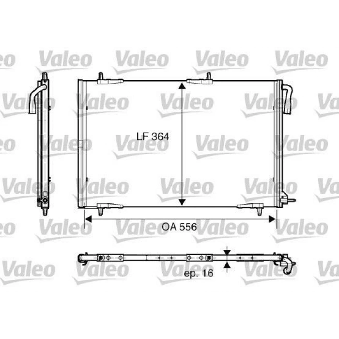 KLİMA RADYATÖRÜ 206 98 1.1 1.4 1.6 2.0 1.4 HDI 1.6 HDI 556×364x16