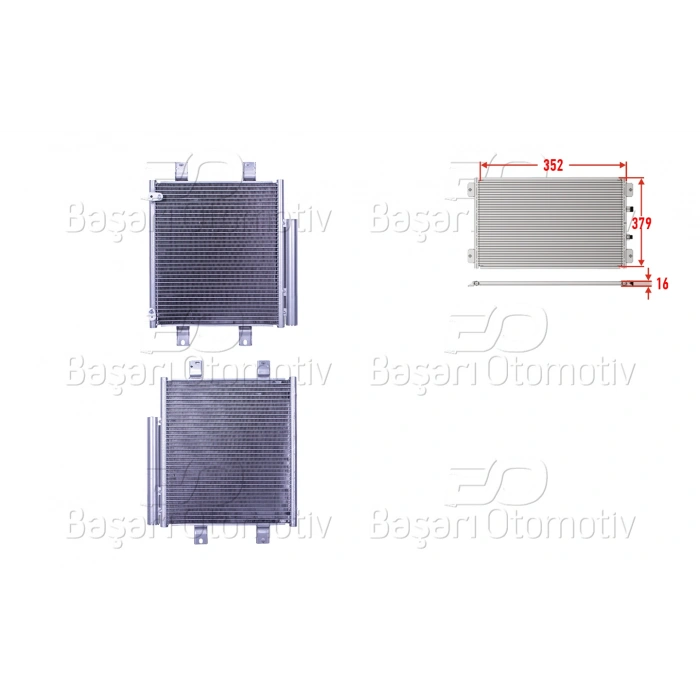 KLIMA RADYATORU 352X379X16 DAIHATSU SIRION 1.0 1.3 1.5 05 >