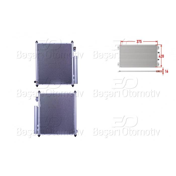 KLIMA RADYATORU 375X420X16 HONDA JAZZ 1.2. 1.4 02-04