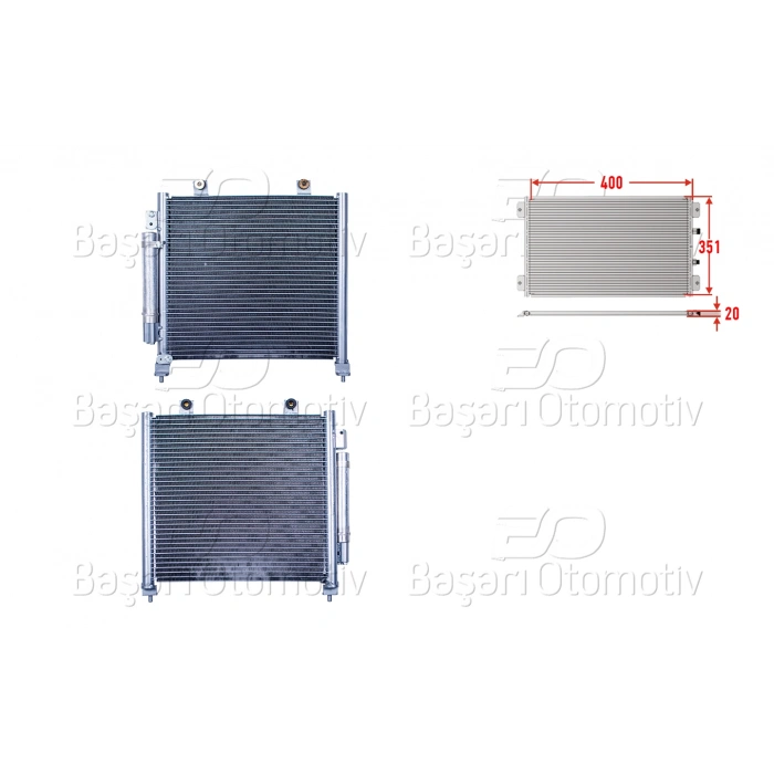 KLIMA RADYATORU 400X351X20 OPEL AGILA A 1.0 1.2 SUZUKI WAGON R 1.3 00 >