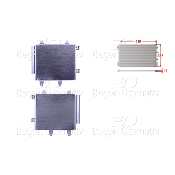 KLIMA RADYATORU 410X362X16 PEUGEOT 107. CITROEN C1. TOYOTA AYGO