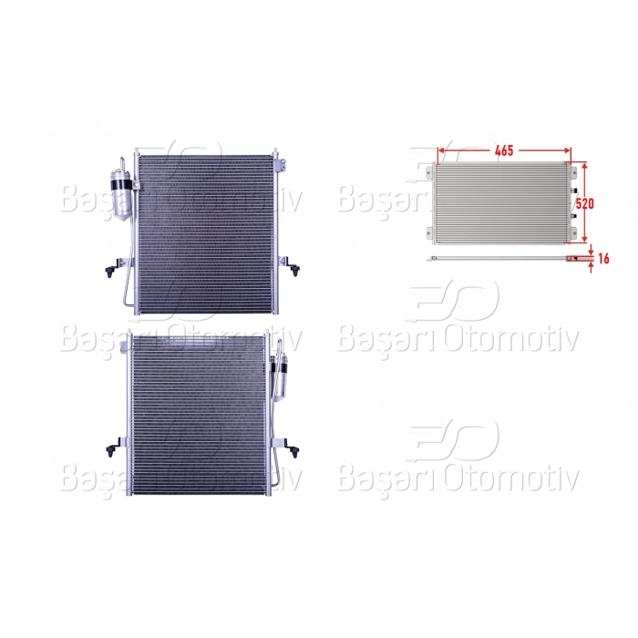 KLIMA RADYATORU 465X520X16 MITSUBISHI L200 2.5 06>