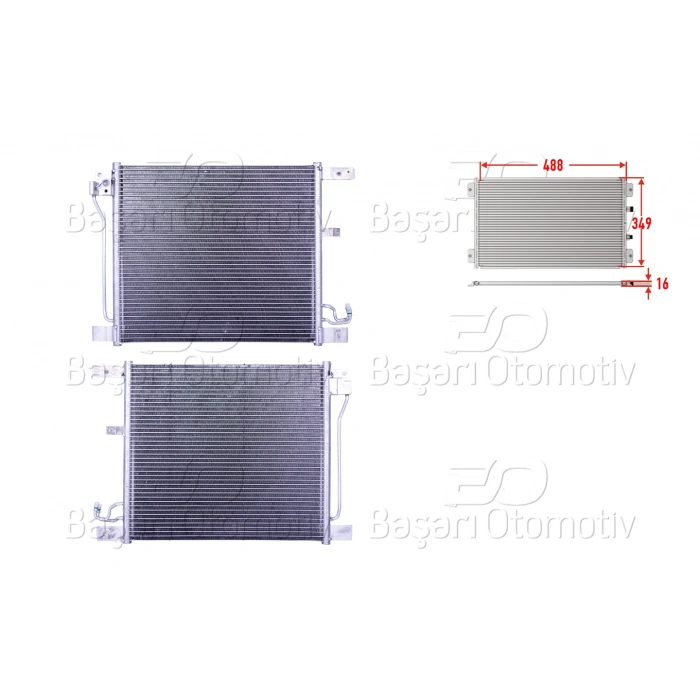 KLIMA RADYATORU 488X349X16 NISSAN JUKE 1.6 DIG TURBO BENZIN 10>