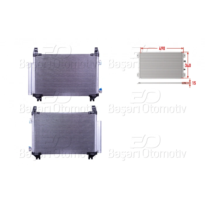 KLIMA RADYATORU 490X340X15 TOYOTA YARIS 10>