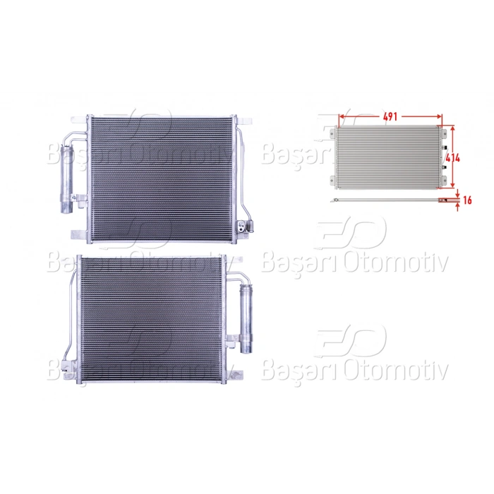 KLIMA RADYATORU 491X414X16 NISSAN PULSAR. JUKE 1.2 DIG-TURBO. 1.5DCI 14>
