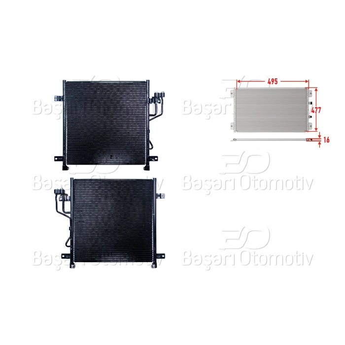 KLIMA RADYATORU 495X477X16 JEEP CHEROKEE LIBERTY 2.5CRD 2.8CRD 02-07