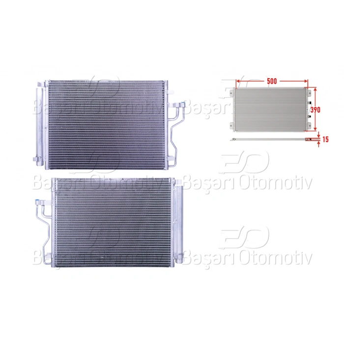 KLIMA RADYATORU 500X390X15 HYUNDAI IX35. KIA SPORTAGE 2.0CRDI 10>