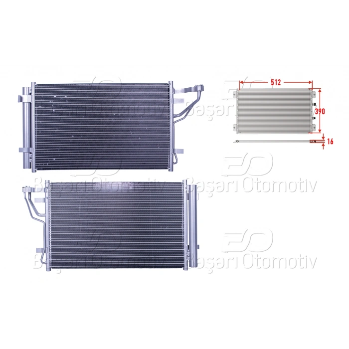 KLIMA RADYATORU 512X390X16 HYUNDAI I30 KIA CEED 1.6 2.0CRDI 07-12