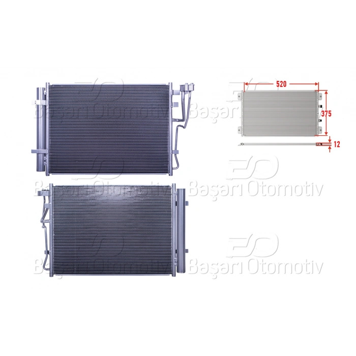 KLIMA RADYATORU 520X375X12 HYUNDAI IX20 KIA VENGA 1.4 1.6 CRDI 10 >