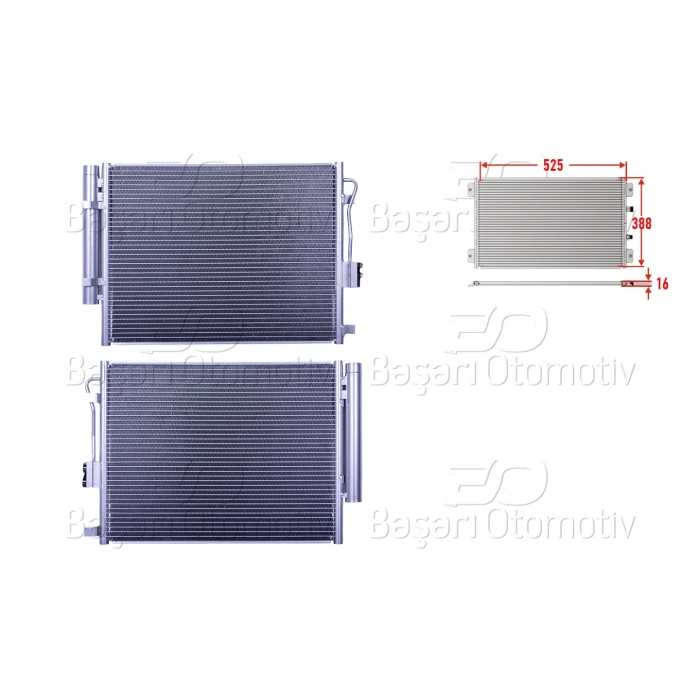 KLIMA RADYATORU 525X388X16 HYUNDAI I30 1.6T-GDI 12>