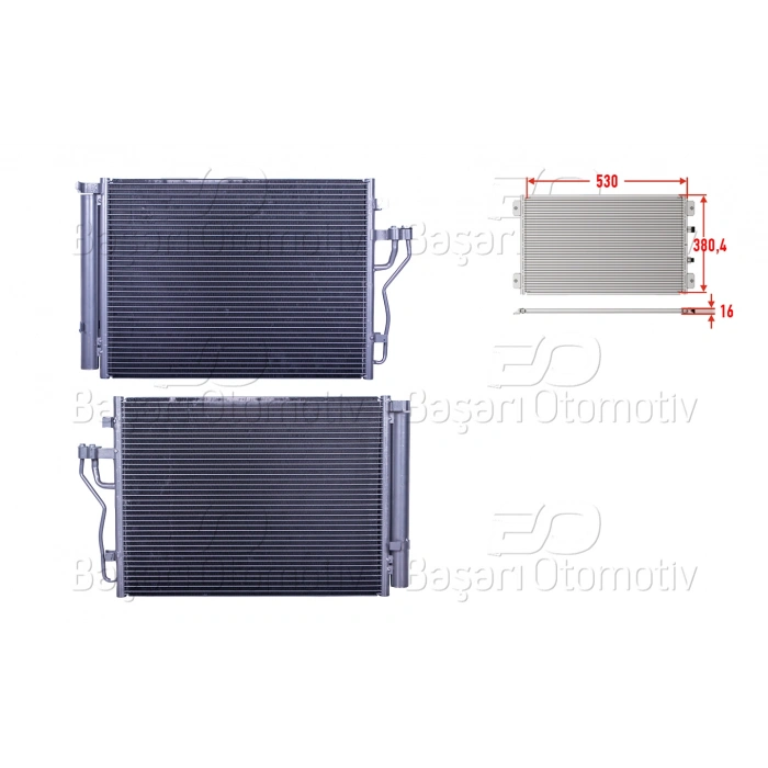 KLIMA RADYATORU 530X380,4X16 HYUNDAI IX35. KIA SPORTAGE CARENS 1.7 2.0CRDI 10>