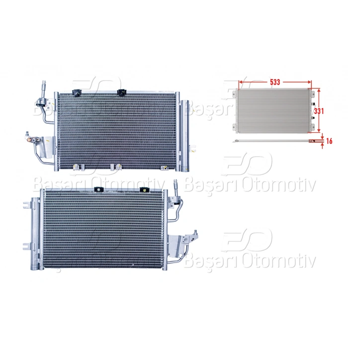 KLIMA RADYATORU 533X331X16 OPEL ASTRA H ZAFIRA B 1.3CDTI 04 >