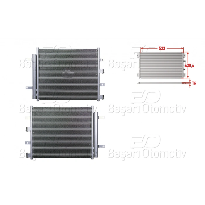 KLIMA RADYATORU 533X430,4X16 JAGUAR XF 3.0 08>