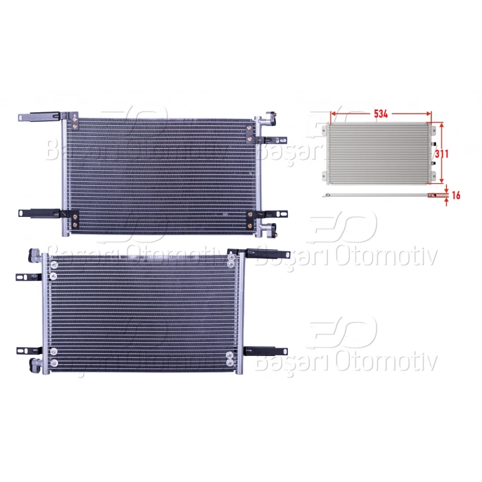 KLIMA RADYATORU 534X311X16 FIAT DOBLO 1.9D 01>