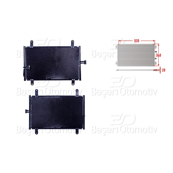 KLIMA RADYATORU 535X340X20 PEUGEOT BOXER. FIAT DUCATO. CITROEN JUMPER97-02