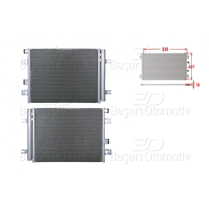 KLIMA RADYATORU 535X401X16 DACIA DUSTER 1.5 DCI 1.6 I 2.0 I DUSTER 1.5 DCI 1.6 2.0 I LOGAN 04 >