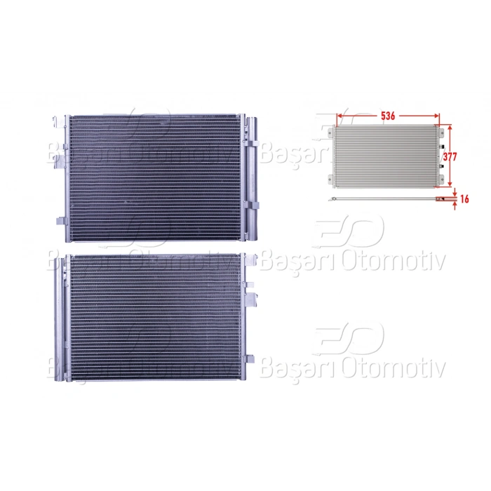 KLIMA RADYATORU 536X377X16 HYUNDAI I20 DIZEL 09>