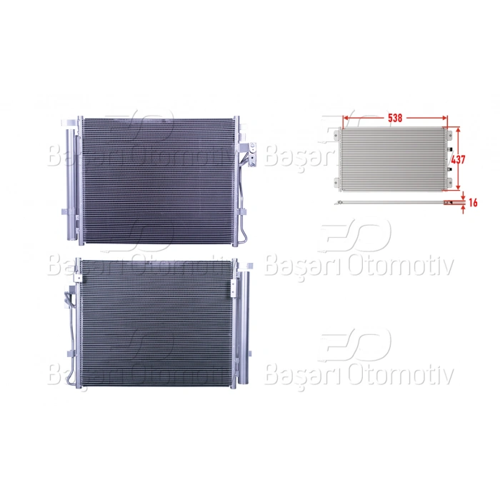 KLIMA RADYATORU 538X437X16 KIA SORENTO 2.0 2.2CRDI 10-15