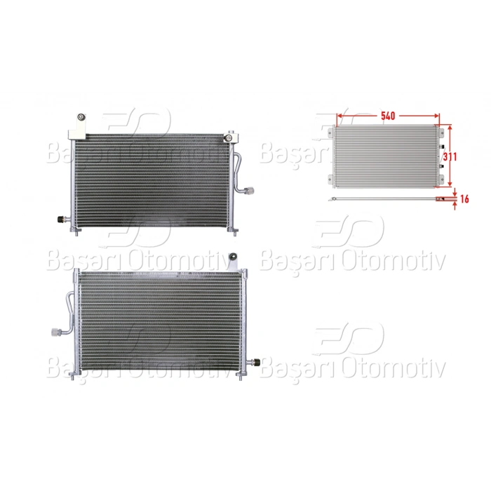 KLIMA RADYATORU 540X311X16 DAEWOO MATIZ 01>