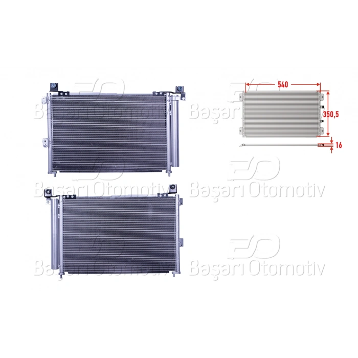 KLIMA RADYATORU 540X350,5X16 FORD RANGER 06>. MAZDA B2500