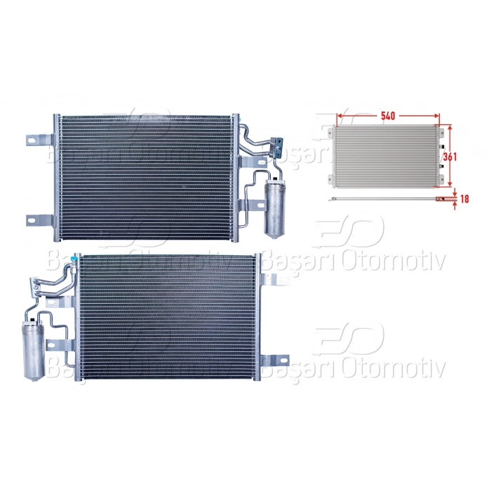KLIMA RADYATORU 540X361X18 OPEL MERIVA 1.3 CDTI 1.6 1.7 CDTI 03 >